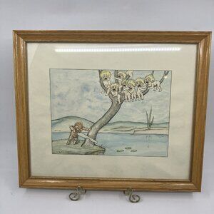 Vintage G. Ageeu Copy Swedish Artist Robert Hogfeldt Artist Lifetime Child 1981